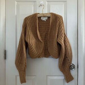 Anthropologie Chunky Knit Cardigan in Tan